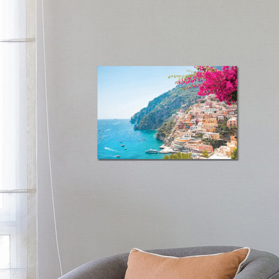 Perfectly Pink Positano Beach- Gallery-Wrapped Canvas Giclée