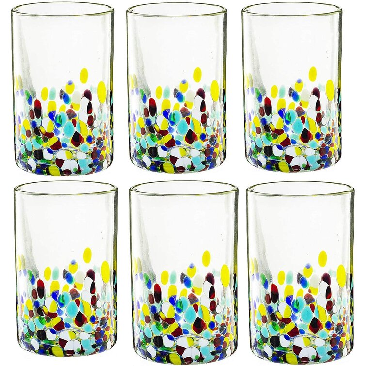 Orren Ellis Godines Mexican Hand Blown 16 oz. Confetti Rock Margarita  Glasses & Reviews