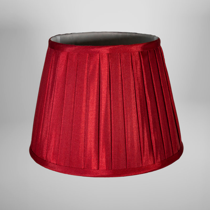 Traditional Classic Faux Silk Pleated Inner Lined Lamp Shade, Burgundy, 18 x 25cm