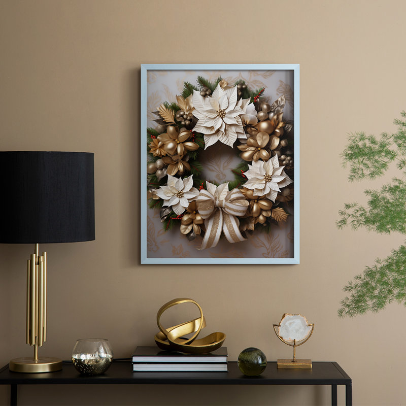 «Christmas Holiday Art DCCIX», reproduction encadrée - bois massif, H 21 po x l 17 po, Bleu