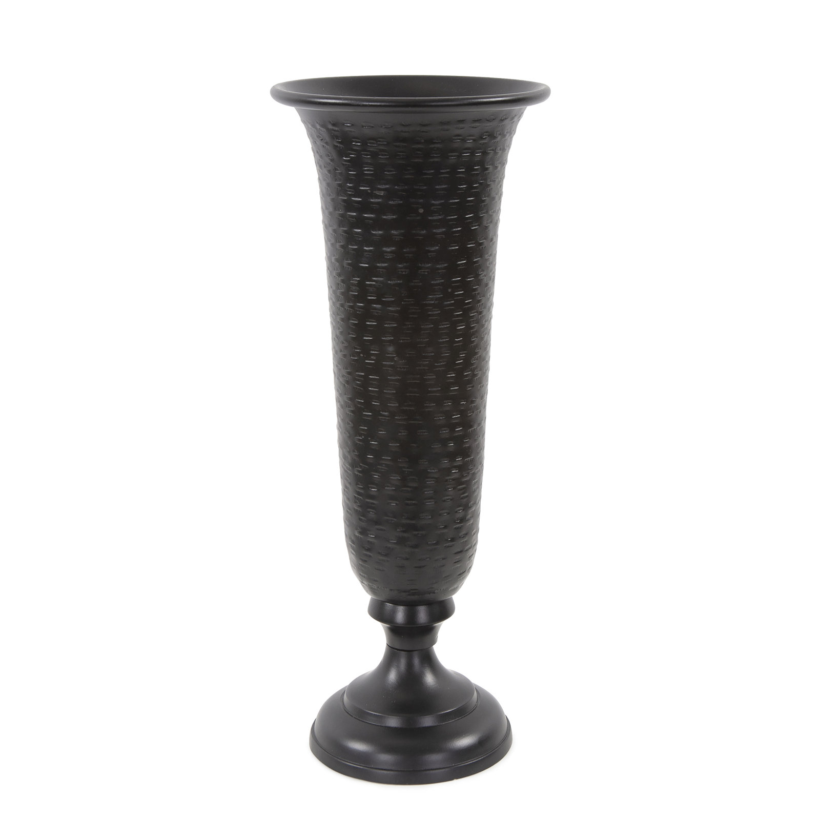 Torvi Handmade Aluminum Table Vase, Black, 16" H x 6.25" W x 6.25" D
