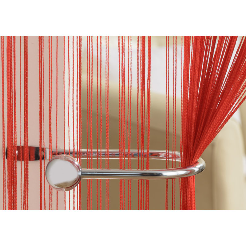 100% Polyester Sheer Curtain Single Panel, Red