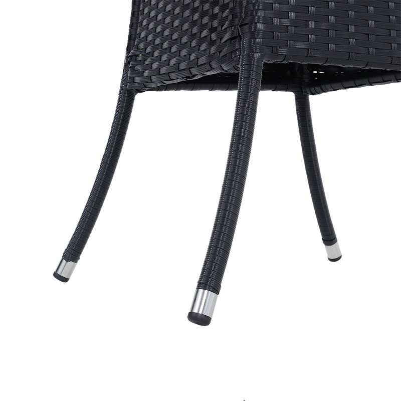 Newson Rectangular Metal Outdoor Dining Table With Umbrella Hole , 80cm cm W 80cm cm D, Black