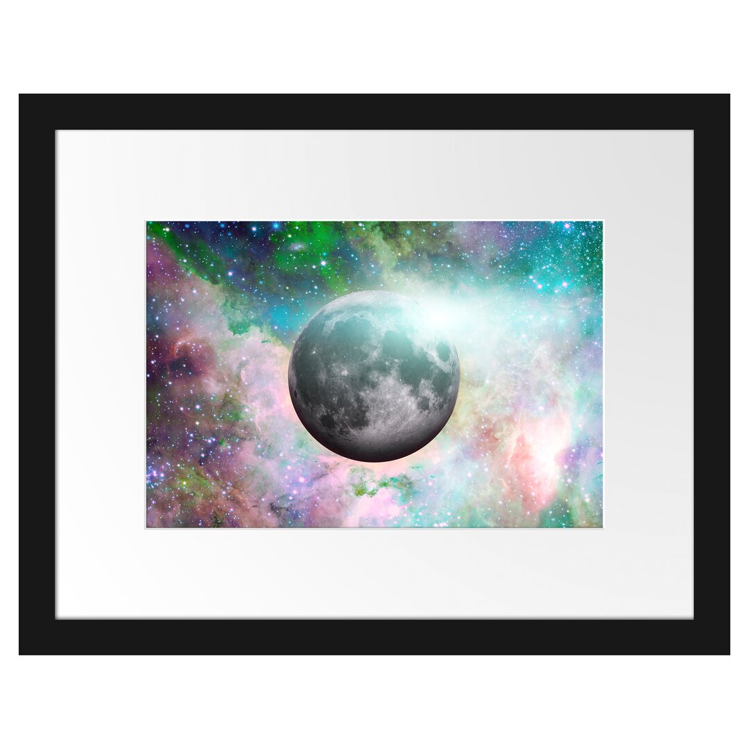 Gerahmtes Poster Unser Mond im Sternenstaub