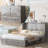 Queen Murphy Bed Cabinet with USB Charging & Large Storage Drawer(Mattress Not Included)-415511186