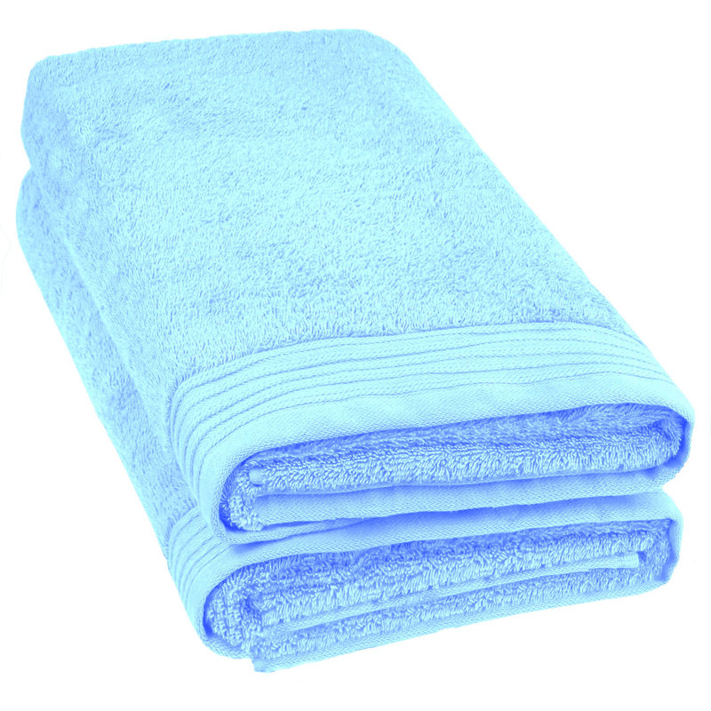 Lorena Midweight Bath Sheet, Sky Blue