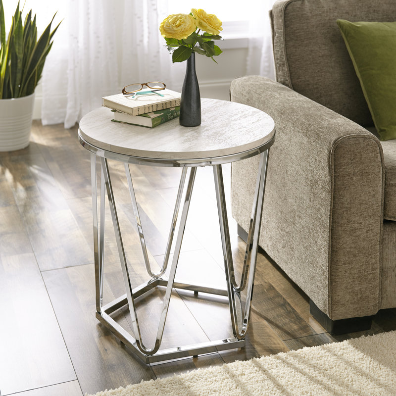 Trygve End Table, Silver