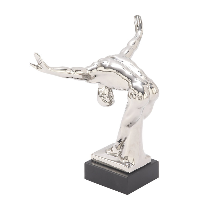Sculpture de plongeur en céramique