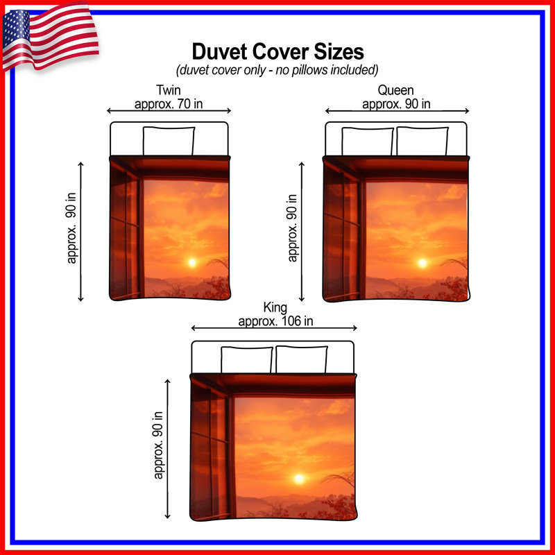Sunset View Window Duvet Covers, Queen