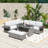 5-Piece PE Wicker Outdoor Conversation Set with Extendable Side Tables and Comfortable Cushions-2099125032