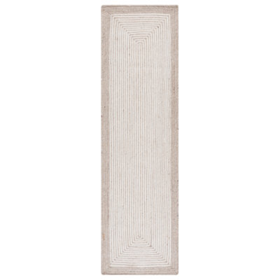 Aria Geometric Hand-Woven Wool/Cotton Beige/Ivory Area Rug