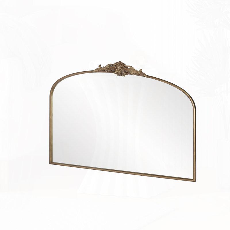 40"x30" Arched Antique Brass Mirror