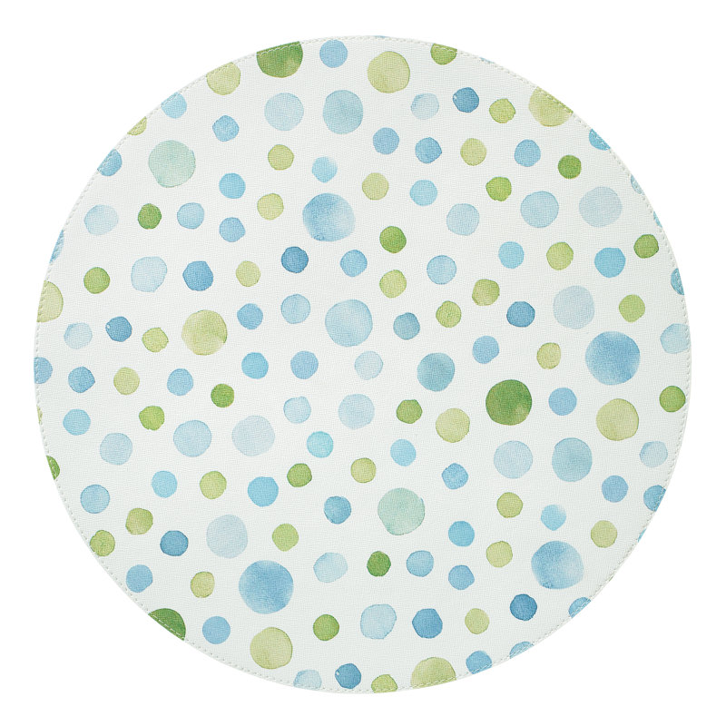 Dots 15" Rd Mat, Teal