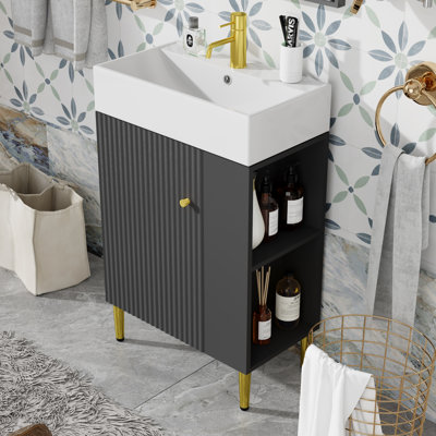 21.6" Single Bathroom Vanity Set With Ceramic Top