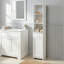 Grande armoire de rangement autoportante robuste avec de grandes tablettes de rangement ouvertes et un tiroir coulissant pour la salle de bain