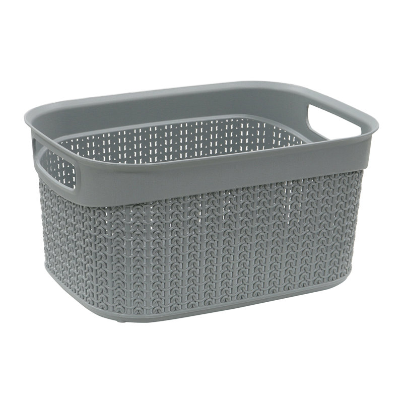 JVL Plastic Decorative Basket, Grey