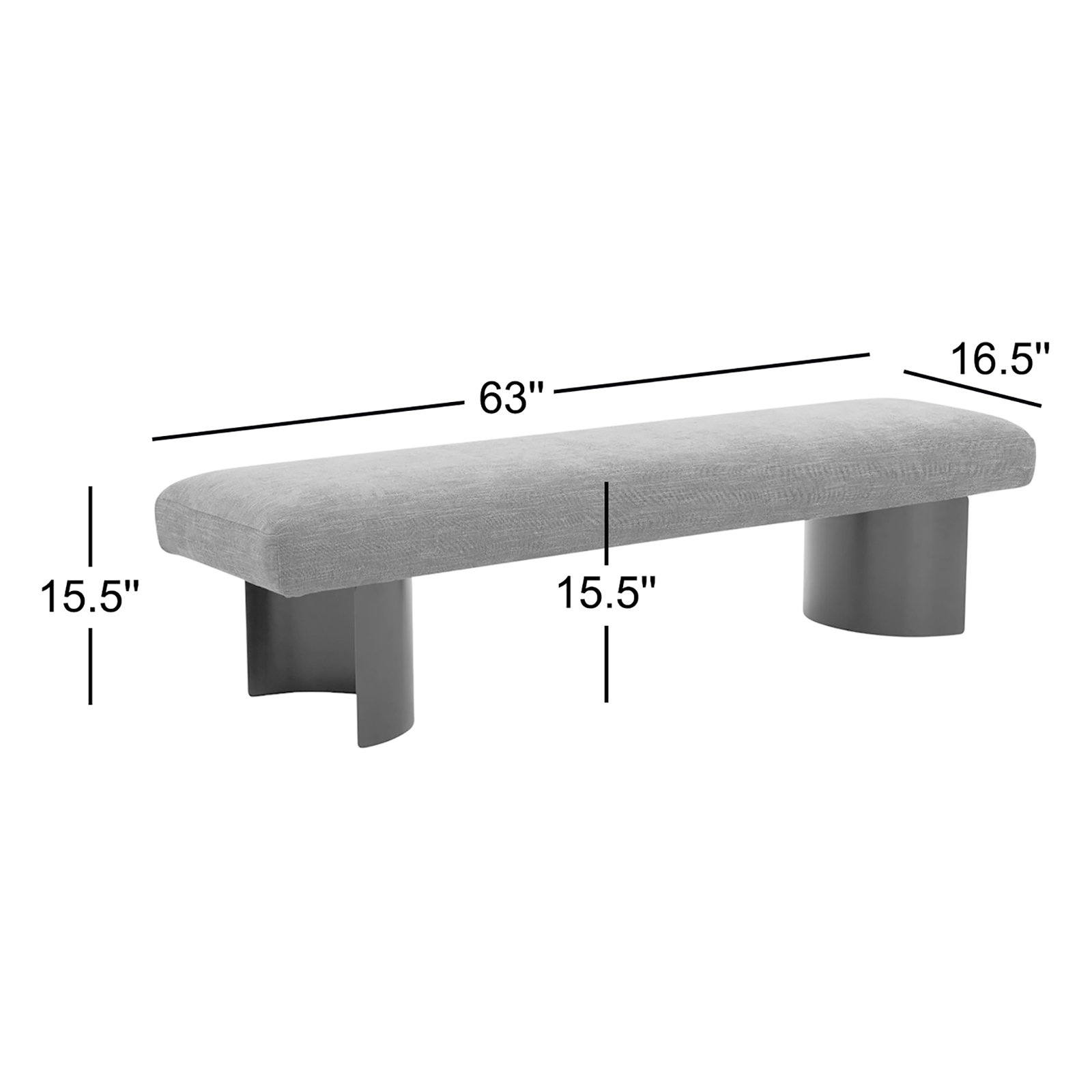 Axelle Bench, White