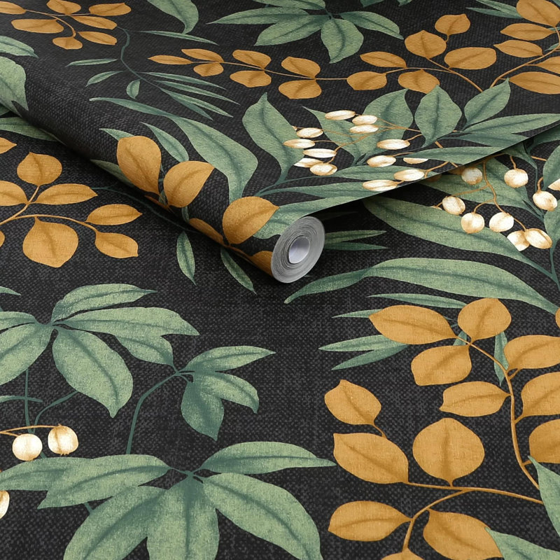 Superfresco Easy Persephone Floral Wallpaper, Black
