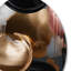 Or doré et expression de marbre noir I - art abstrait rond en marbre sur métal-88627739
