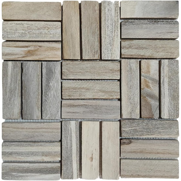 CNK Tile Petrified Wood Weave Mosaic Tile