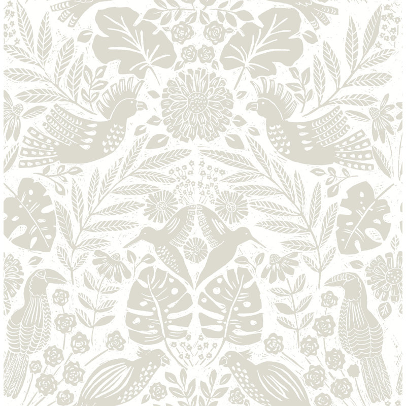 Double rouleau floral Pomona, Gris colombe