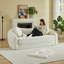 Canapé-lit inclinable incurvé de 86 pouces, canapé-lit pliant sans cadre 2 en 1 avec base coulissante et assise profonde, revêtement en chenille, aucun assemblage requis-569516777