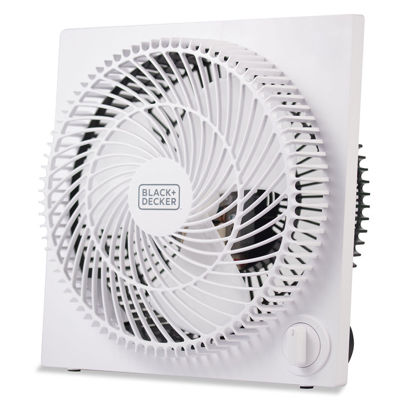 Sleek Frameless 9" White Box Fan with Remote Control, 3-Speed