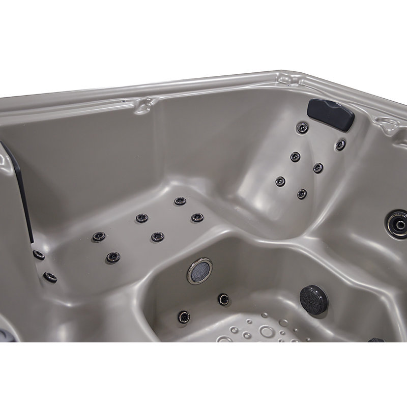 Cyanna Valley Spas Supreme X 6-Person 31-Jet Square Hot tub with Ozonator, Taupe, Silver
