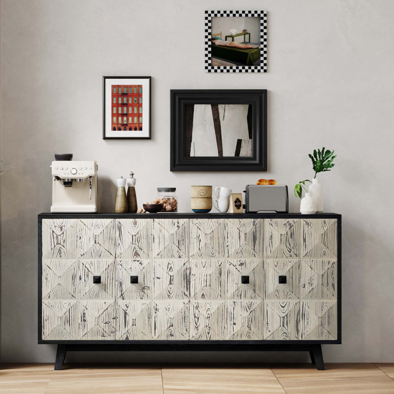 Buffet autoportant 59,84 "à 4 portes rétro