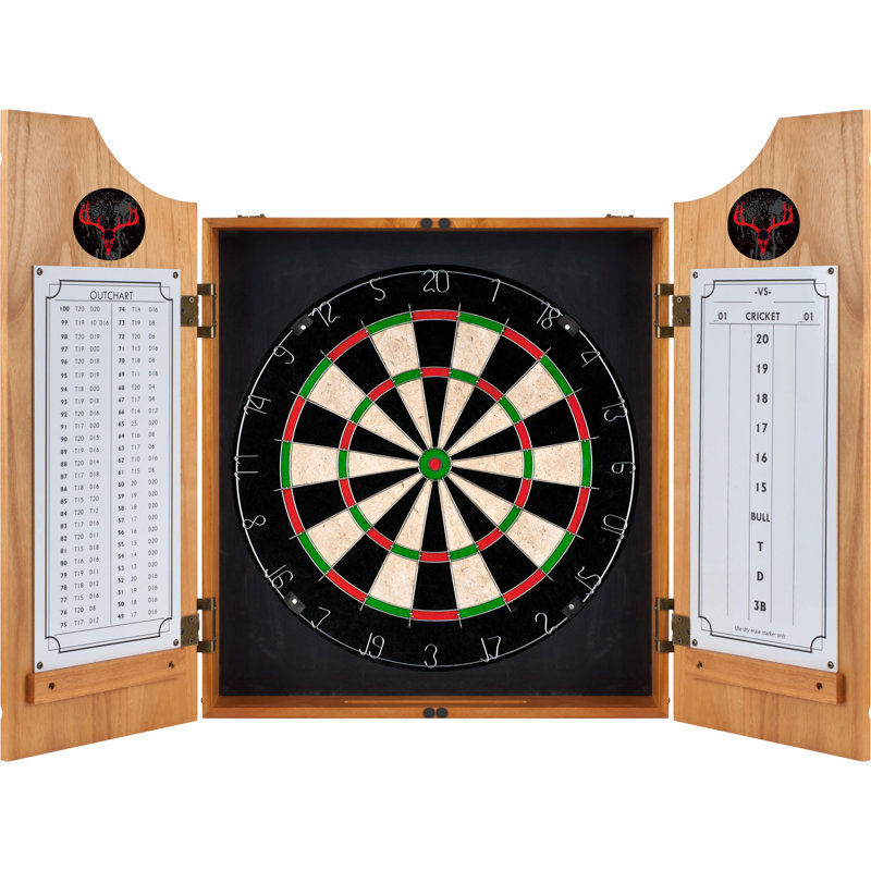 Cabinet de jeu de fléchettes en bois hunt