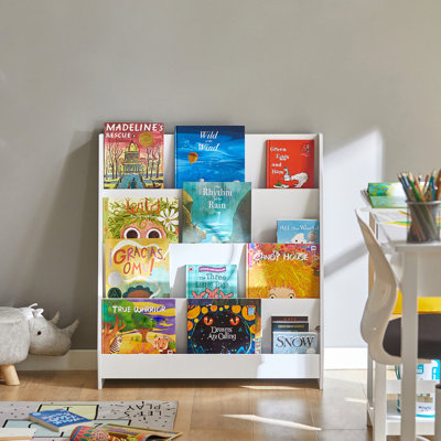 4 Tier Kids Bookshelf Storage Rack for Children Room, 34.6"H X 31.5"W by Isabelle & Max