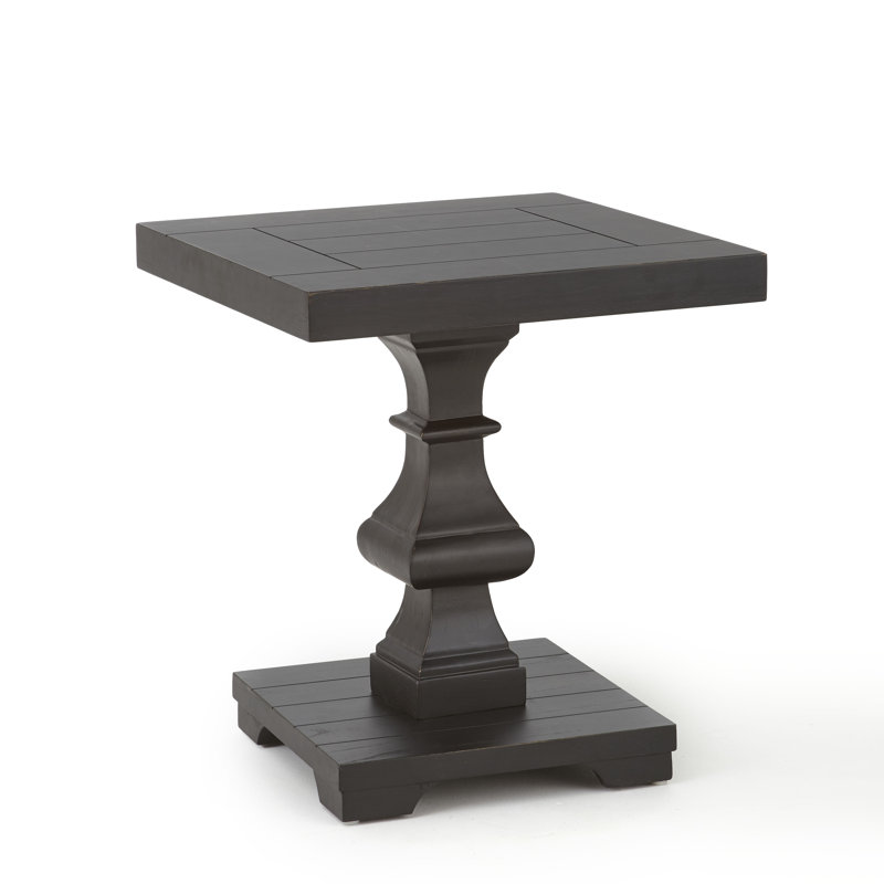 Saralou Solid Wood Top End Table, Ebony Brown