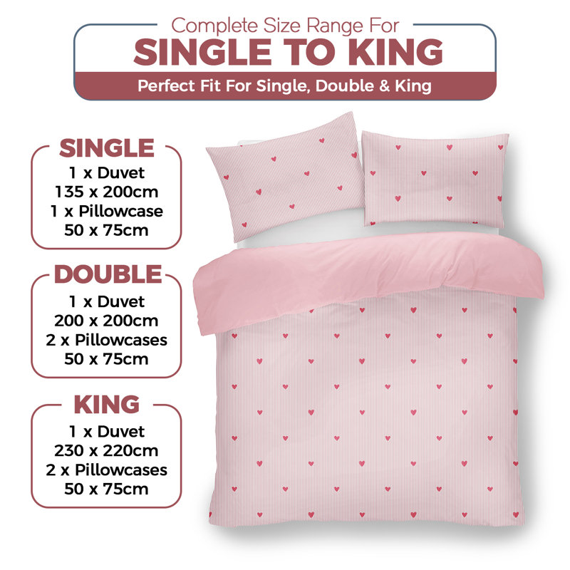 MXM FUN DUVET SET CROISSANT CAFE GREY, Double, Pink