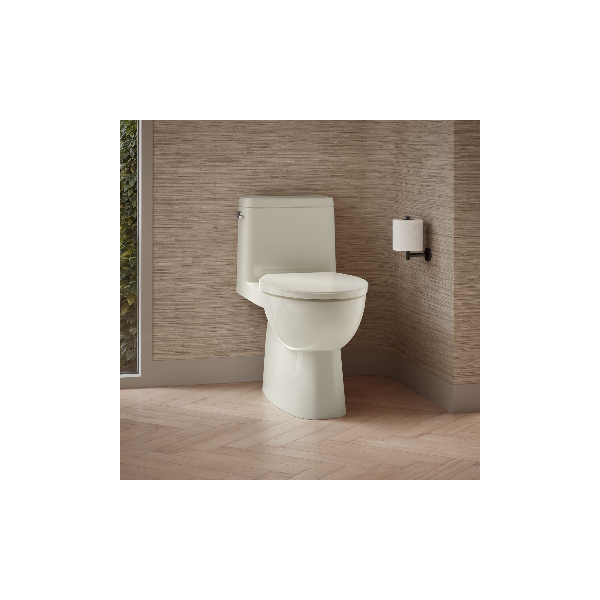 Reach 1.28 GPF Water Efficient Elongated Toilet, Biscuit