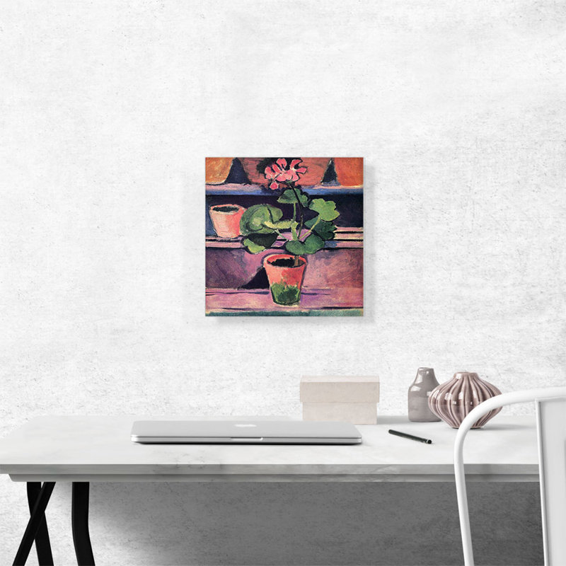 «Pot of Geraniums 1912» par Henri Matisse - reproduction d'art sur toile tendue, H 12 po x l 12 po x P 0,75 po