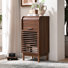 Armoire de 36 po de hauteur avec porte à enroulement et tablette réglable - organisateur de rangement moderne à lattes