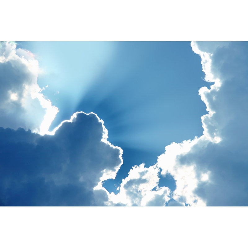 Rayons de soleil qui émergent des nuages par Maxip Photo, H 20 po x l 30 po