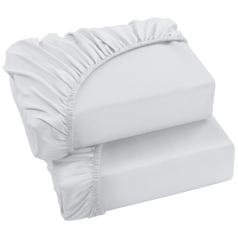Soft & Breathable Microfiber Extra Deep Fitted Sheet, Silver, Kingsize (5')