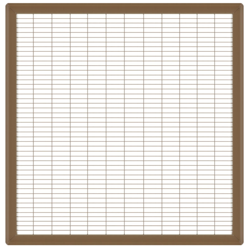 Gril de plancher brun de gros calibre, H 0,9 po x l 24 po x L 24 po
