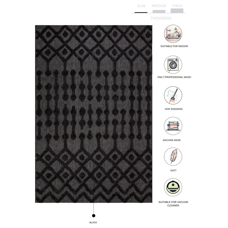 Stoiko Geometric Indoor Rug, Rectangle 4' x 5'11"