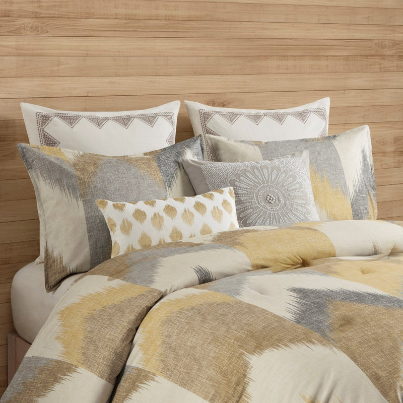 Ensemble d'édredon Heise, Édredon double / grand + 2 taies décoratives sta, Jaune