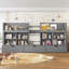 Lit mezzanine simple pour lit d'enfant en pin massif et contreplaqué gris avec rangement intégré et coin de jeu