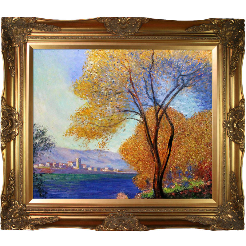 Antibes, vue de Salis, peinture à l'huile sur toile encadrée, H 28 po x l 32 po x P 2 po, Or victorien