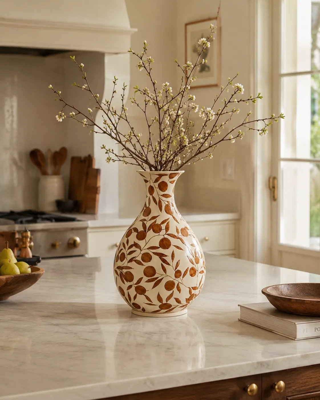 Olivia Sage Green Vase Large, Large, Golden Brown