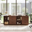 Classeur latéral mobile avec tiroirs et tablettes, armoire de rangement à roulettes, brun-1074431522