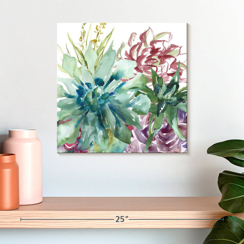 Aquarelle Harnek Succulent Garden II, H 16 po x l 16 po