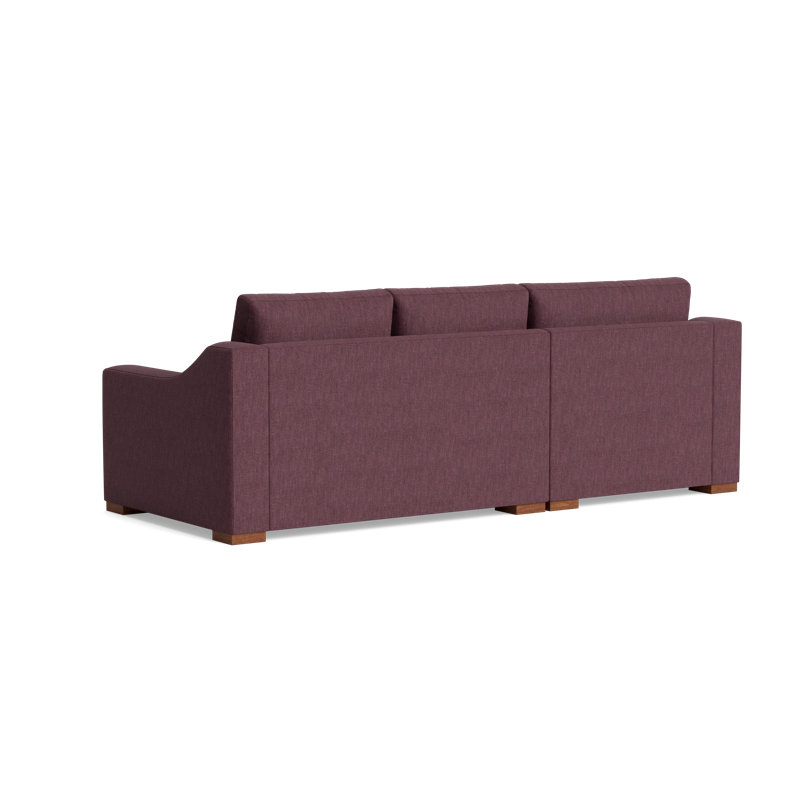 Lucca Sectional, Performance Weave - Aubergine, Left Hand Facing
