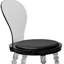 Chaise d'appoint en similicuir noir et transparent