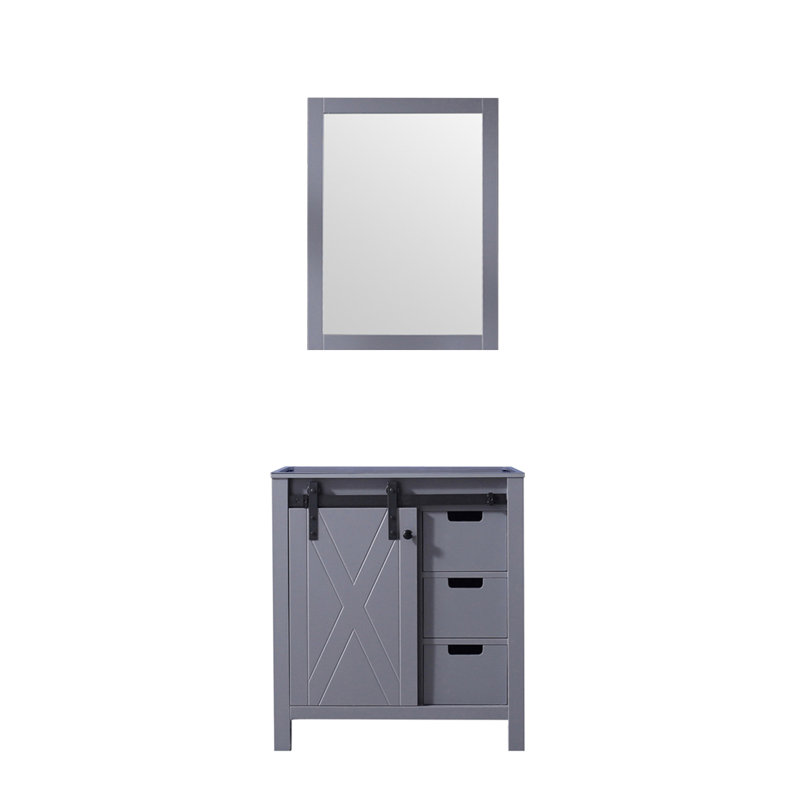Meuble-lavabo gris foncé 30 po X P 22 po D et 28 po Miroir, Gris foncé