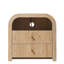 Table de chevet cannelée 24 po avec station de charge et 2 tiroirs de rangement, table de bout moderne avec tablettes ouvertes-2073565616
